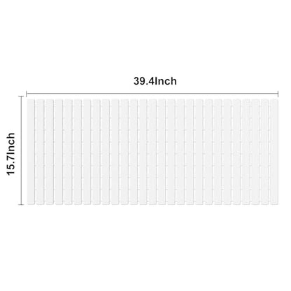 BEMISO Shower Mat Non Slip Bathtub Mat 37.4 x 15.7 Inch | Suction Cups,Drain Holes,Easy Dry,Easy to Cut,Eco-Friendly - color: White, size: 37.4 x 15.7 inches