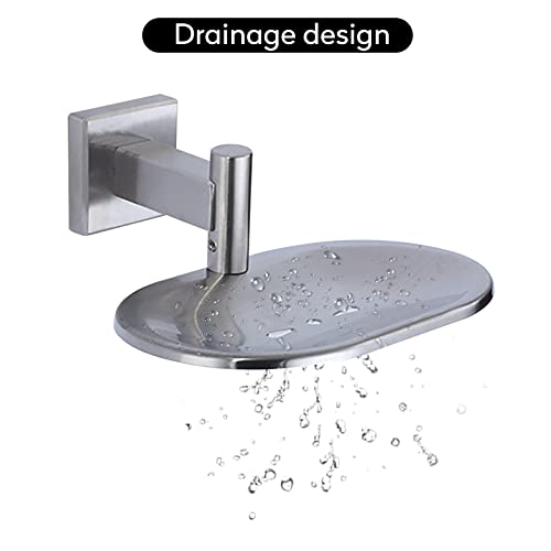Leyden Bathroom Toilet Soap Dish, Silver Soap Holder for Shower Stainless Steel Wall Mount Brushed Nickel Finish Rustproof