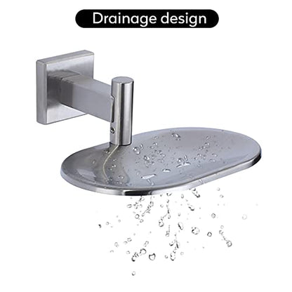 Leyden Bathroom Toilet Soap Dish, Silver Soap Holder for Shower Stainless Steel Wall Mount Brushed Nickel Finish Rustproof