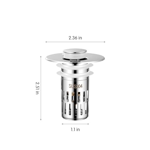 Bathroom Sink Drain Strainer,Bathroom Sink Drain Stopper, Sink Drain Stopper,for Bathroom Sink Stopper Replacement,Bright Silver - size: 1 Pack