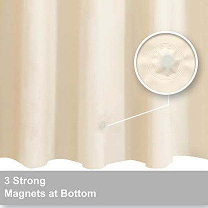Barossa Design Stall Waterproof PEVA Shower Curtain Liner, Beige, 36x72 | Waterproof PEVA, 3 Bottom Magnets, Metal Grommets, Lightweight Plastic Shower Liner 36x72 Inches for Small Bathroom Stall - color: Beige, size: 36"W x 72"L (Pack of 1)