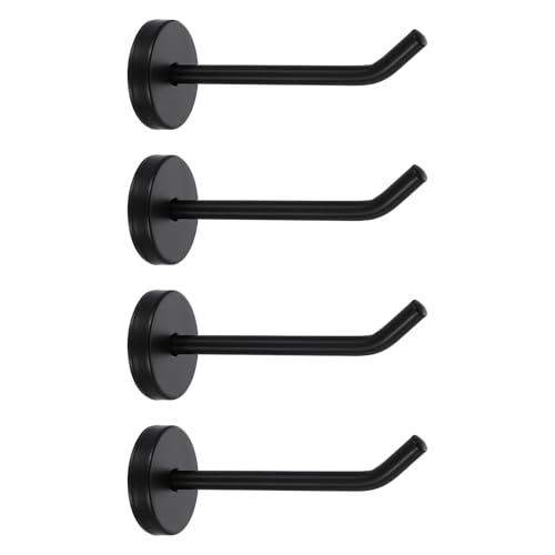 uxcell 4Pcs 4 Inch Coat Hooks, Stainless Steel Long Nose Wall Mount Hook, Robe Towel Hangers with Screws for Livingroom Bathroom Closets and Wardrobe, Black - color: Black, size: 4 Inch