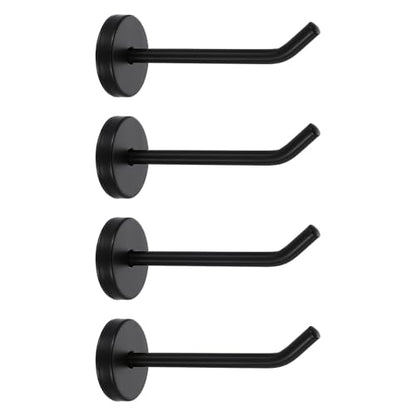 uxcell 4Pcs 4 Inch Coat Hooks, Stainless Steel Long Nose Wall Mount Hook, Robe Towel Hangers with Screws for Livingroom Bathroom Closets and Wardrobe, Black - color: Black, size: 4 Inch