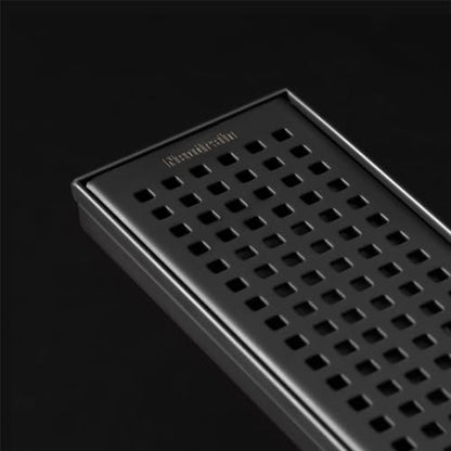 Neodrain 12" Linear Shower Drain, Matte Black 304 SS Bathroom Linear Drain | Black Shower Drain with Quadrato Grate& Adjustable Feet, Long Rectangle Shower Floor Drain in Bathroom, Balcony etc,cUPC - color: Matte Black, size: 12 In