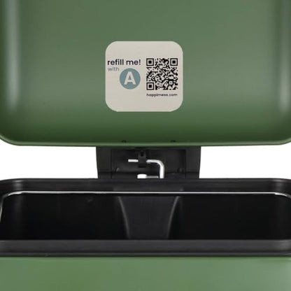 happimess Betty 8 Gal Step Trash Can Soft-Close Lid, Pine Green | Removable Liner, Semi-Rectangular, Steel Pedal, Iron Powder Coated, 27" Height, Non-Skid Base - color: Pine Green