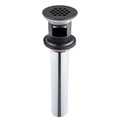 Grid Drain Strainer Assembly With Overflow for Bathroom Sink, P.O. Plug Lavatory Drain, Oil Rubbed Bronze - color: Oil Rubbed Bronze, style: With Overflow