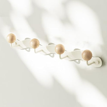 Coat Hooks for Wall, Key Holder Wall Mount, Coat Rack Wall Mount, Wall Hooks for Coats, Hooks for Hanging Hat Towel Purse Robes Mudroom Bathroom Entryway, Beige - color: White-Wall