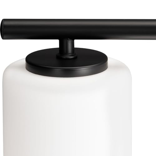 Replay Collection 4-Light Etched Glass Modern Bath Vanity Light Textured Black - color: Textured Black, size: 4-Light