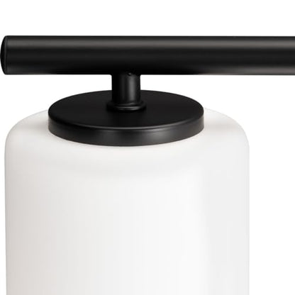 Replay Collection 4-Light Etched Glass Modern Bath Vanity Light Textured Black - color: Textured Black, size: 4-Light