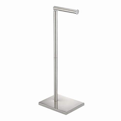 Toilet Paper Holder Stand, Free Standing Toilet Paper Holder with 4 Rolls for Bathroom, Weighted Base Toilet Paper Stand, Chrome - color: Chrome