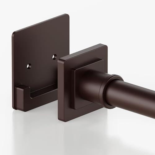 UIOSANRT Brown Shower Curtain Rod 31-79 inches, Stainless Steel Shower Rod & Tension Rod, Adjustable Tension Shower Curtain Rod for Bathroom, Windows, Closet - color: Brown, size: 31"-79"
