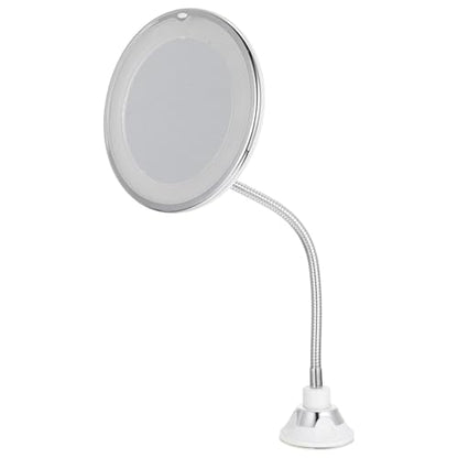 10x Magnifying LED Lighted Vanity Mirror with Suction Cup, 7-inch Bathroom Tabletop Makeup Mirror for Close-up Cosmetics Application