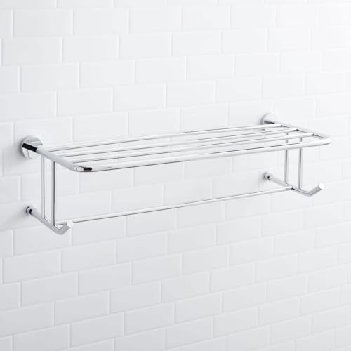 Signature Hardware 296446 Ceeley 24-1/8" Brass Towel Rack - color: Chrome