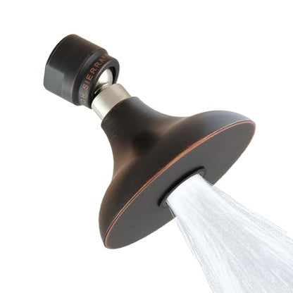 High Sierra® HALF DOME® Solid Lead-Free Metal 1.5 GPM Award Winning. Ultra Low Flow Shower Head. Patented Nozzle Never Clogs - Oil Rubbed Bronze Finish - color: Oil Rubbed Bronze, size: 1.5 GPM