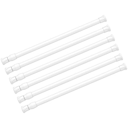 Spring Tension Curtain Rods Short Tension Rod (White,12" to 19"-6Pcs) - color: White, size: 12" to 19"-6Pcs
