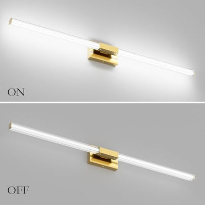 Ralbay 48inch Gold Bathroom Vanity Lights Bar 36W Modern LED Gold Vanity Light Fixtures Over Mirror(5500K White Light) - color: Gold, size: 48 inch