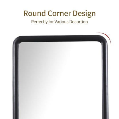 Black Medicine Cabinet, 18x26.5 Inch Wood Framed Mirror, Fully Assembled Recessed or Wall Mount Wood Cabinet with 2 Storage Shelves, Fully Assembled - color: Black