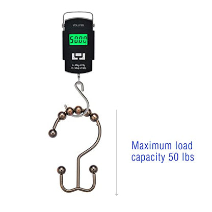 2lbDepot Shower Curtain Rings Hooks - Bronze Finish - Premium 18/8 Stainless Steel - Oil Rubbed Double Hooks with Easy Glide Rollers Rust Resistant - Six Finishes Available - Set of 12 for Shower Rod - color: Oil Rubbed Bronze