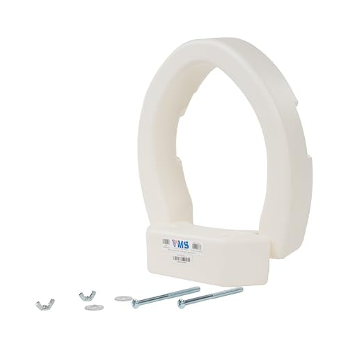 VMS Deluxe Bolt-On Hinged Raised Toilet Seat - Available in Elongated & Standard Styles, 300 lbs Weight Capacity (Elongated) - size: Elongated