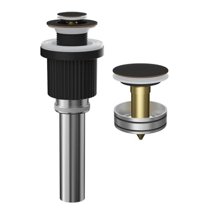Hibbent Metal Bathroom Sink Drain & Stopper Fit with or Without Overflow | Universal Drain Stopper with Detachable Stainless Steel Strainer Basket for Lavatory Vanity Vessel Sink, Oil Rubbed Bronze - color: Oil-rubbed Bronze