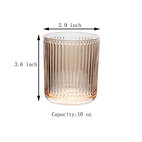 Gaolinci 2 Pcs Glass Tumbler Cup,Toothbrush Holder, Bathroom Cups, 10 oz - color: Amber, size: 10 oz