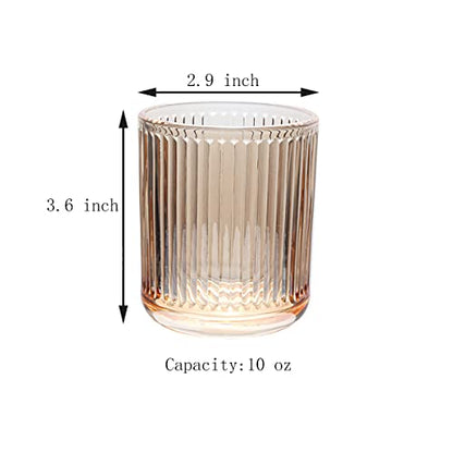 Gaolinci 2 Pcs Glass Tumbler Cup,Toothbrush Holder, Bathroom Cups, 10 oz - color: Amber, size: 10 oz
