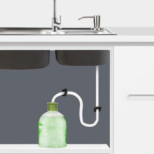 Soap Dispenser for Kitchen Sink (Chrome),Built in Design Sink Soap Dispenser, Refill from The Top, Stainless Steel Kitchen Soap Pump with 48.8 InchTube Kit - color: Chrome, style: Modern