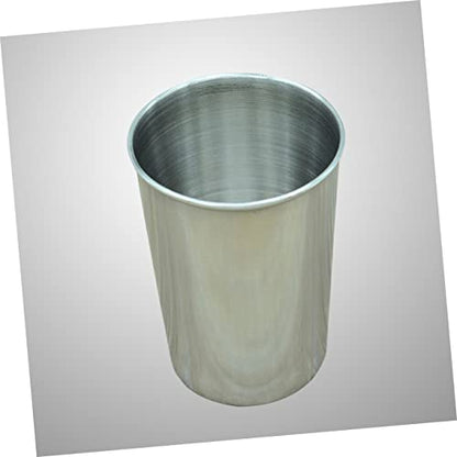 2pcs Stainless Steel Bathroom Cup Multi Use Tumblers for Toothbrushes Beverages and More Easy to Clean Silver Drinkware for Home and Travel - size: 6X6cm