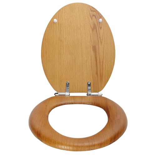 Design House Dalton Elongated Toilet Seat, Honey Oak | Surface, Traditional, Wood, Hardware, 544270 - color: Honey Oak