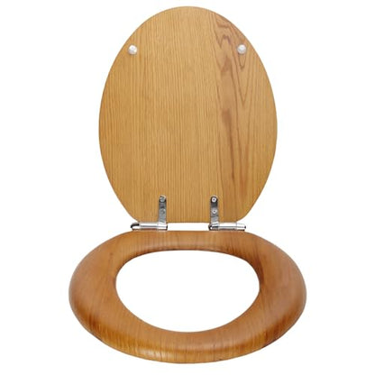 Design House Dalton Elongated Toilet Seat, Honey Oak | Surface, Traditional, Wood, Hardware, 544270 - color: Honey Oak