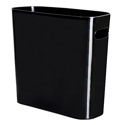 Youngever 1.5 Gallon Slim Trash Can, Plastic Garbage Container Bin, Small Trash Bin with Handles for Home Office, Living Room, Study Room, Kitchen, Bathroom (1 Pack Black) - color: Black