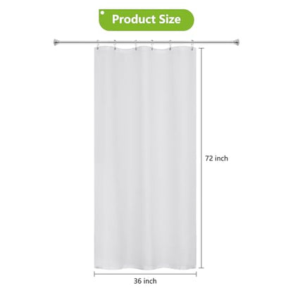 Seenus Soft Microfiber Stall Shower Curtain with Waterproof TPU Backed, 36 x 72 Inch White Small Shower Curtain Liner with 2 Large Magnets, Washable Cloth Bathroom Shower Stall Curtain Lightweight - color: White, size: 36"W x 72"L (Pack of 1)