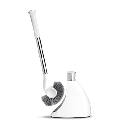 simplehuman Toilet Brush with Caddy, Stainless Steel, White - color: White, style: Toilet Brush