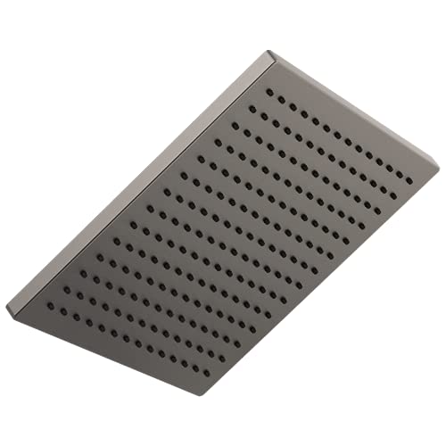 Delta Black Stainless Square Rain Shower Head, 12 Inch Metal Large Shower Head Rainfall, Overhead Rain Showerhead, 2.5 GPM Flow Rate, Lumicoat Black Stainless 52159-KS-PR25 - color: Black Stainless