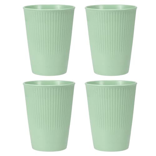 uxcell 4 Pcs Simple Toothbrush Cup, 3.3 x 3.3 x 4.2 Dishwasher Safe Bathroom Tumbler Reusable Plastic Cup Set for Storing Toothpaste Combs, Light Green - color: Light Green
