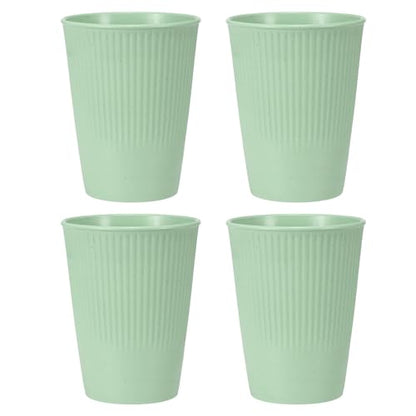 uxcell 4 Pcs Simple Toothbrush Cup, 3.3 x 3.3 x 4.2 Dishwasher Safe Bathroom Tumbler Reusable Plastic Cup Set for Storing Toothpaste Combs, Light Green - color: Light Green