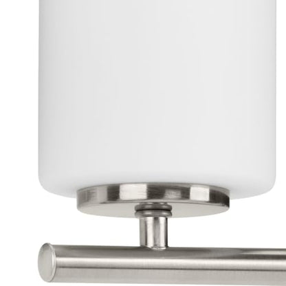 Progress Lighting 4-Light Etched White Glass Modern Bath Vanity Light, Replay Collection, Brushed Nickel (P2160-09) - color: Brushed Nickel, size: 4-Light