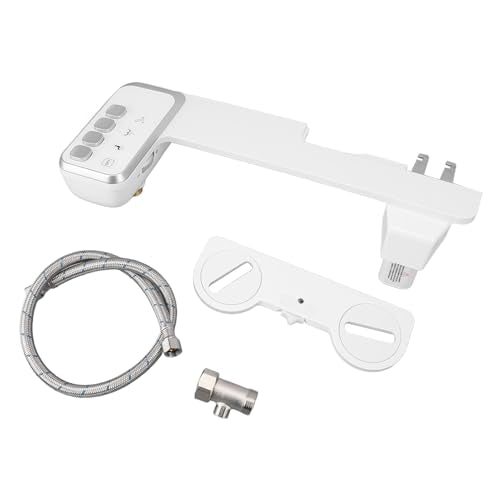 Bidet Attachment Adjustable Water Pressure Dual Nozzle Ultra Slim Toilet Seat Attachment, Non Electric Bidet with One Key Quick Disassembly for Home Bathroom Use