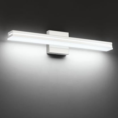 SineRise 24-Inch LED Modern Bathroom Vanity Light Bar, Chrome Modern Acrylic Bathroom Wall Lighting Fixtures Over Mirror (Cool White 6000K) - color: Chrome-Cool White, size: 24-Inch