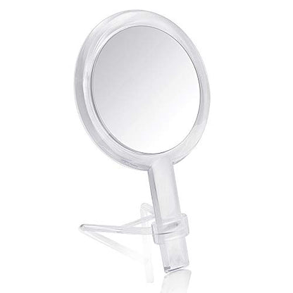 1X & 10X Magnifying Double Side Hand Makeup Mirror with Stand | Distortion-free & HD, Portable, Multi-Purpose, Compact, Clear, Handheld Vanity Mirror for Women & Men, for Makeup, Shaving