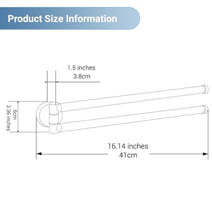 BGL Swivel Towel Bar for Bathroom Chrome,Swing Out Double Towel Bar 2-Arm Kitchen Wall Mounted Towel Hanger Holder for Bathroom Organizer - color: Chrome