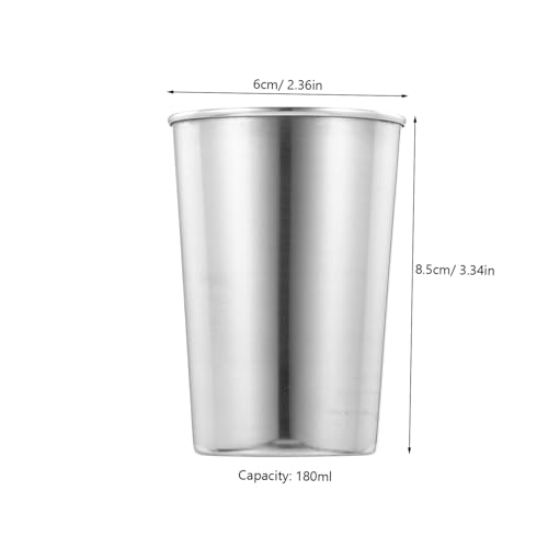 VALICLUD Stainless Steel Tumbler Cup Silver Gargle Cup for Bathroom Multi Use Beverage Holder for Water Juice and Soda Easy to Clean Drinkware - size: 8.50X6.00X6.00CM