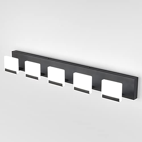 Ralbay LED Modern Bathroom Vanity Light - 5 Light Acrylic Matte Black Vanity Lighting Fixture - color: Black, size: 5-Light