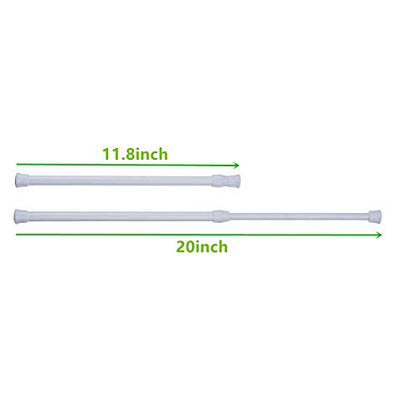 Cupboard Bars Tension Rods, 4 Pack Spring Tensions Rods 11.8-20 Inches Steel Adjustable Tension Curtain Rod Closet Rod Window Rods (White) - color: White, size: 11.8-20 inch