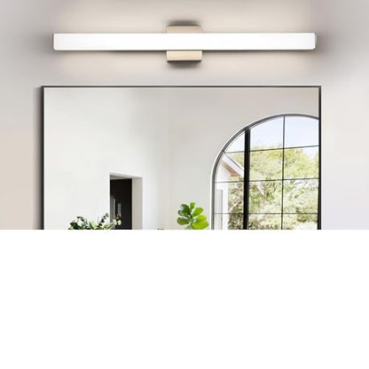 Bathroom Vanity Light Brushed Nickel Square LED 24 inch 14W 4000K Natural White Light Wall Bar Lighting Fixtures Over Mirror (Brushed Nickel, 31.5in 4000K Dimmable) - color: Brushed Nickel, size: 31.5in 4000K Dimmable