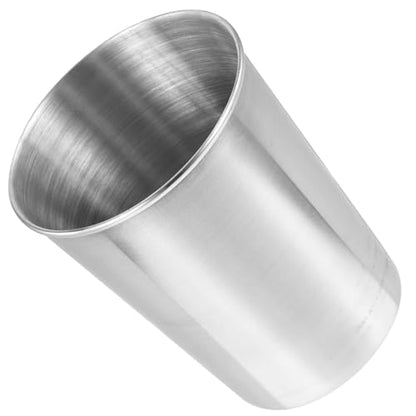 VALICLUD Stainless Steel Tumbler Cup Silver Gargle Cup for Bathroom Multi Use Beverage Holder for Water Juice and Soda Easy to Clean Drinkware - size: 8.50X6.00X6.00CM