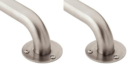 Moen R7424 Bathroom Safety 24-Inch Stainless Steel Bathroom Grab Bar with Exposed Screws, Stainless (Pack of 2) - size: 24 Inch (Pack of 2)