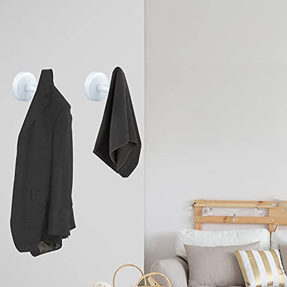 4 Pack Towel Hooks Bathroom Wall Hook Holder Stainless Steel Coat Robe Clothes Hook for Bath Kitchen Hotel Garage（White） - color: White, size: 4