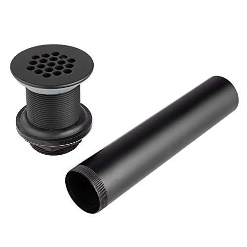 Grid Drain Strainer Assembly Without Overflow for Bathroom Sink, C.O. Plug Lavatory Drain, Matte Black - color: Matte Black, style: Without Overflow