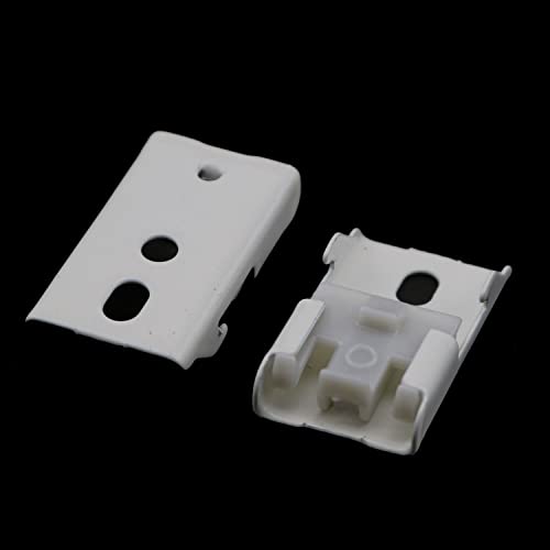 MEETOOT 12pcs Curtain Track Mounting Bracket White Ceiling Mount Brackets 10mm for Straight or Curved Curtain Track